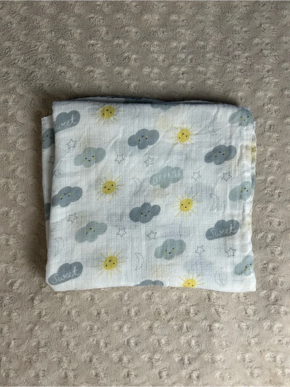 Ideal Baby by Aden + Anais Sweet Dreams Cloud Swaddle Blanket Sun Moon Stars